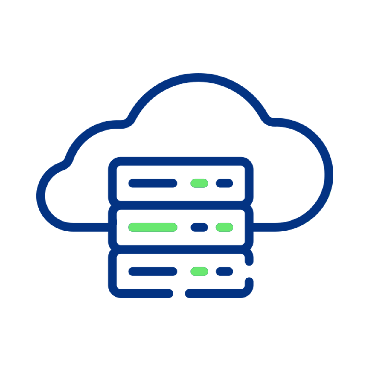 server and cloud icons white strop